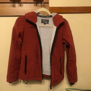 Outback Trading Company Fleece Lined Jacket Size Small Women's Burnt Red Hooded